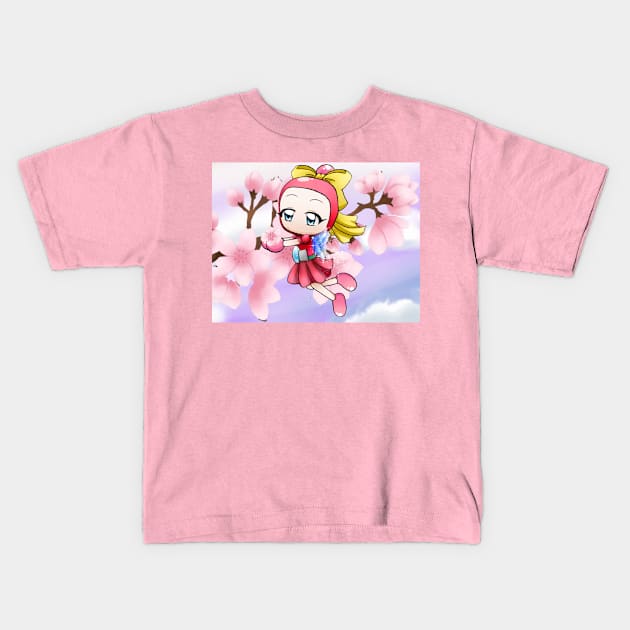 Akabon Cherry Blossom Fairy Kids T-Shirt by Pearls-Pavilion